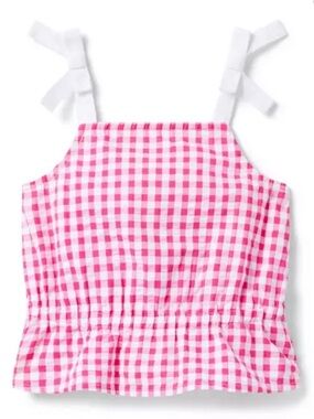 Janie and Jack Girls Infant Toddler Gingham Sleeveless Pink Peplum Check 3T Baby